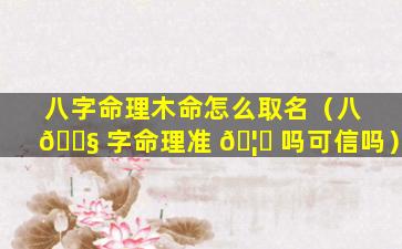 八字命理木命怎么取名（八 🐧 字命理准 🦋 吗可信吗）